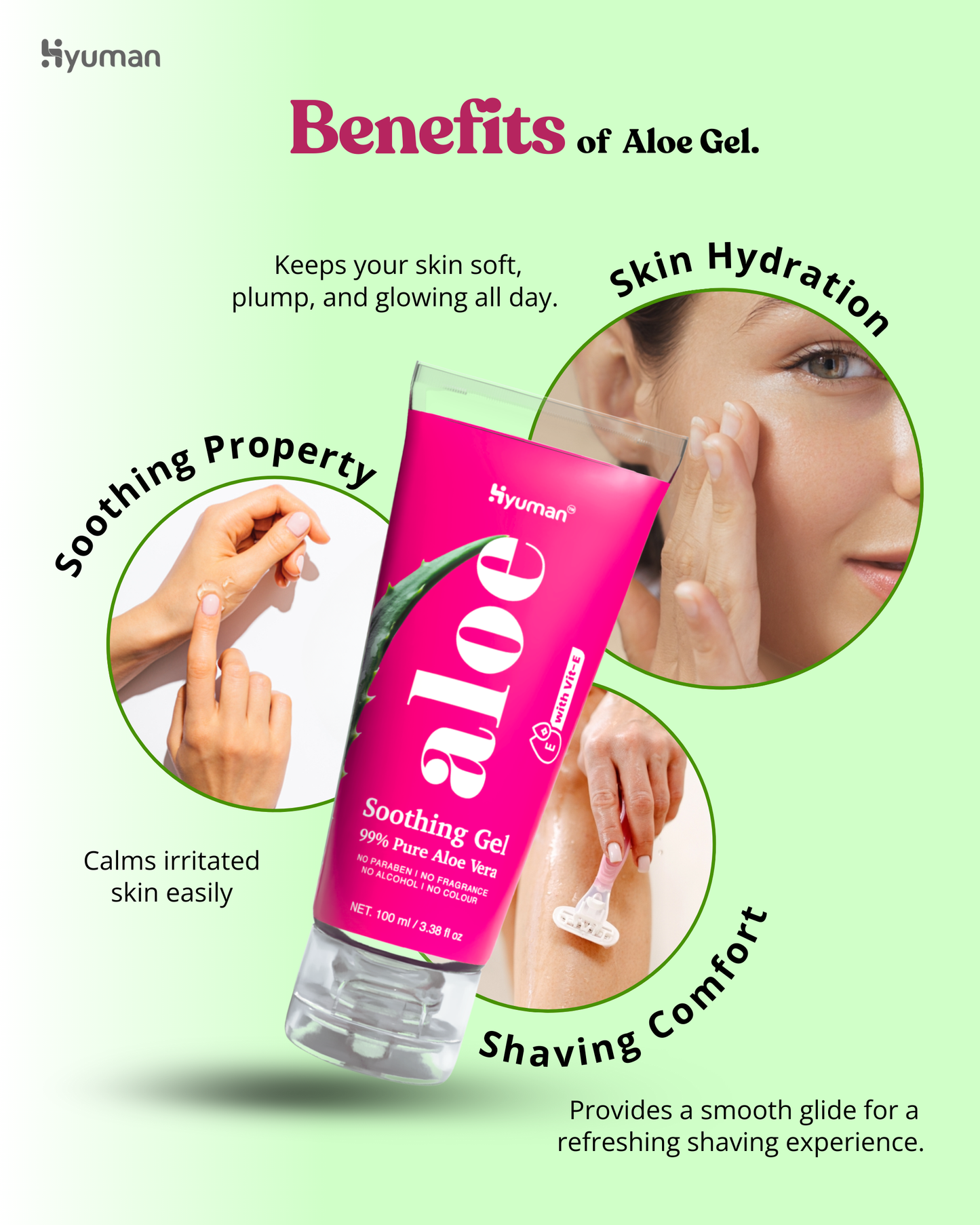 Aloe Vera Gel Vit E | 99% Pure Gel for Skin & Hair