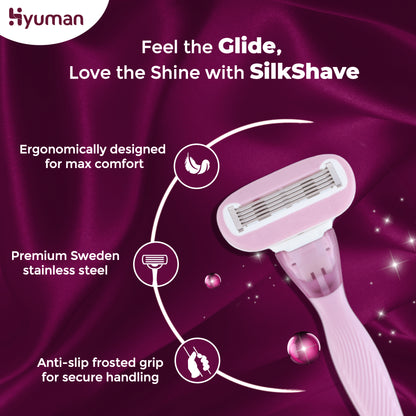 GlowOn 6% AHA BHA Roll-On 40ml & SilkShave Razor for Women