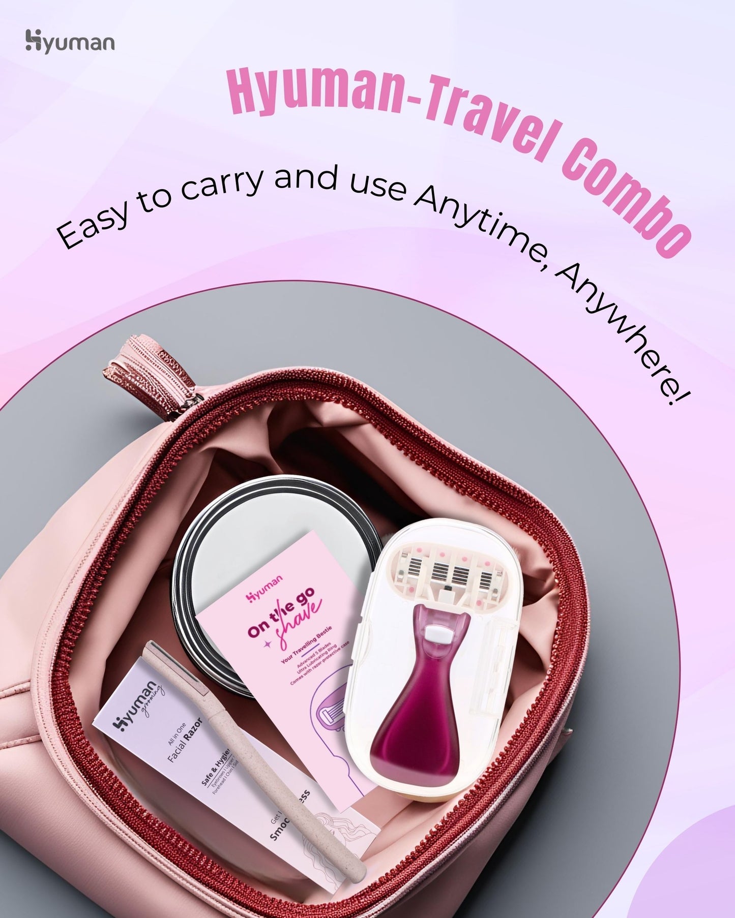 Combo pack of 1 Traveller Body Razor + 1 Face Razor for women