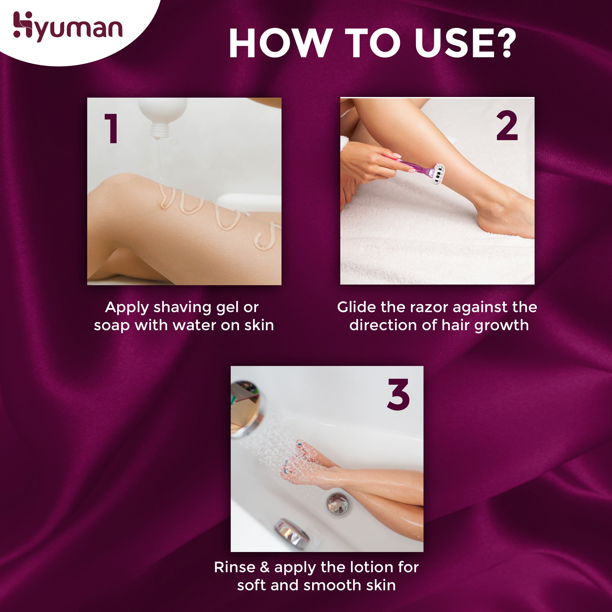 Hyuman Pure Aloe Vera Gel 100ml & SilkShave Body Razor