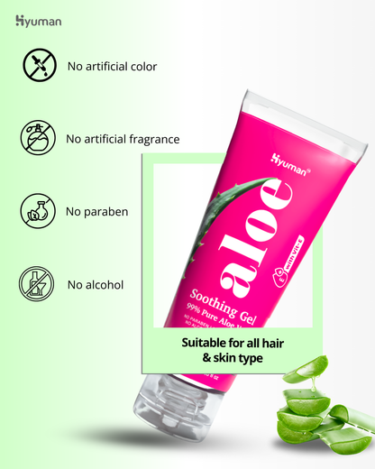 Hyuman Pure Aloe Vera Gel 100ml & SilkShave Body Razor