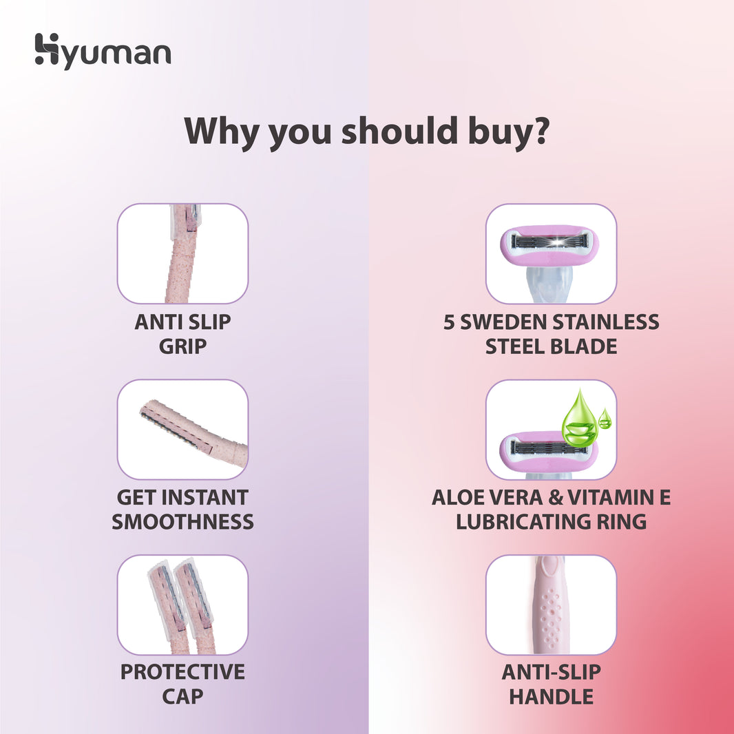 Body & Face Razors Women | Beard Styling Razors Men | Hyuman Grooming