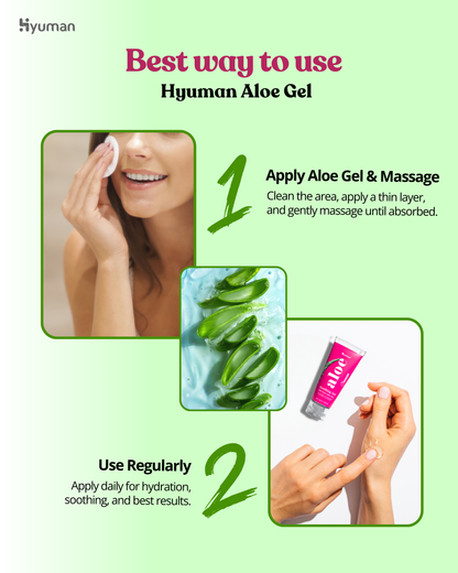 Hyuman Pure Aloe Vera Gel 100ml & SilkShave Body Razor