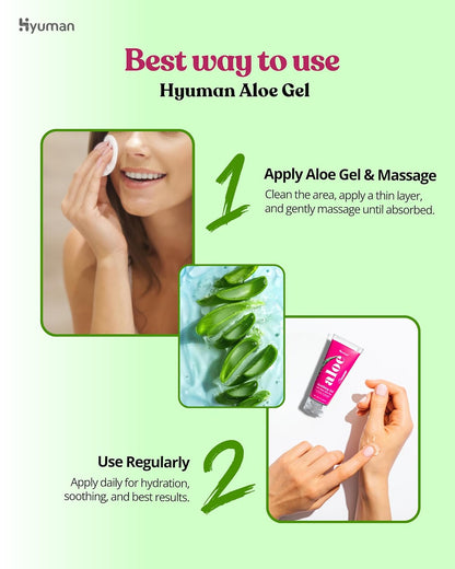 Hyuman® Combo 1 Pure Aloe Vera Gel 100ml & SoftShave Body Razor 10 Units | 99% Organic aloe vera with Vitamin E paraben free | Body Hair Removal Razor, Aloe Vera & Vit E Strip