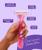 Hyuman Pink Pop Body Razor + 4 Cartridge Refill For Women