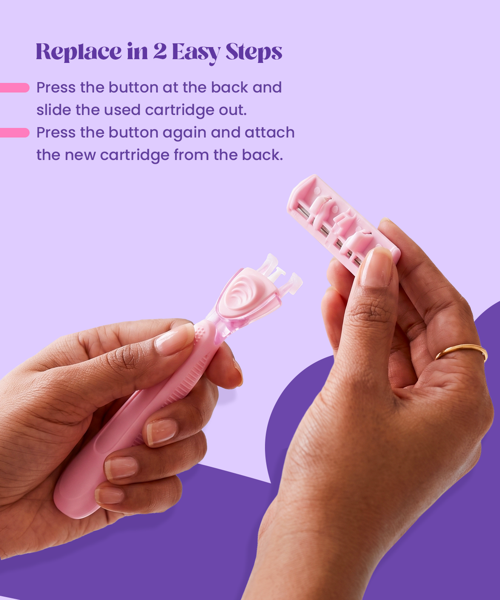 Hyuman Pink Pop Body Razor + 4 Cartridge Refill For Women