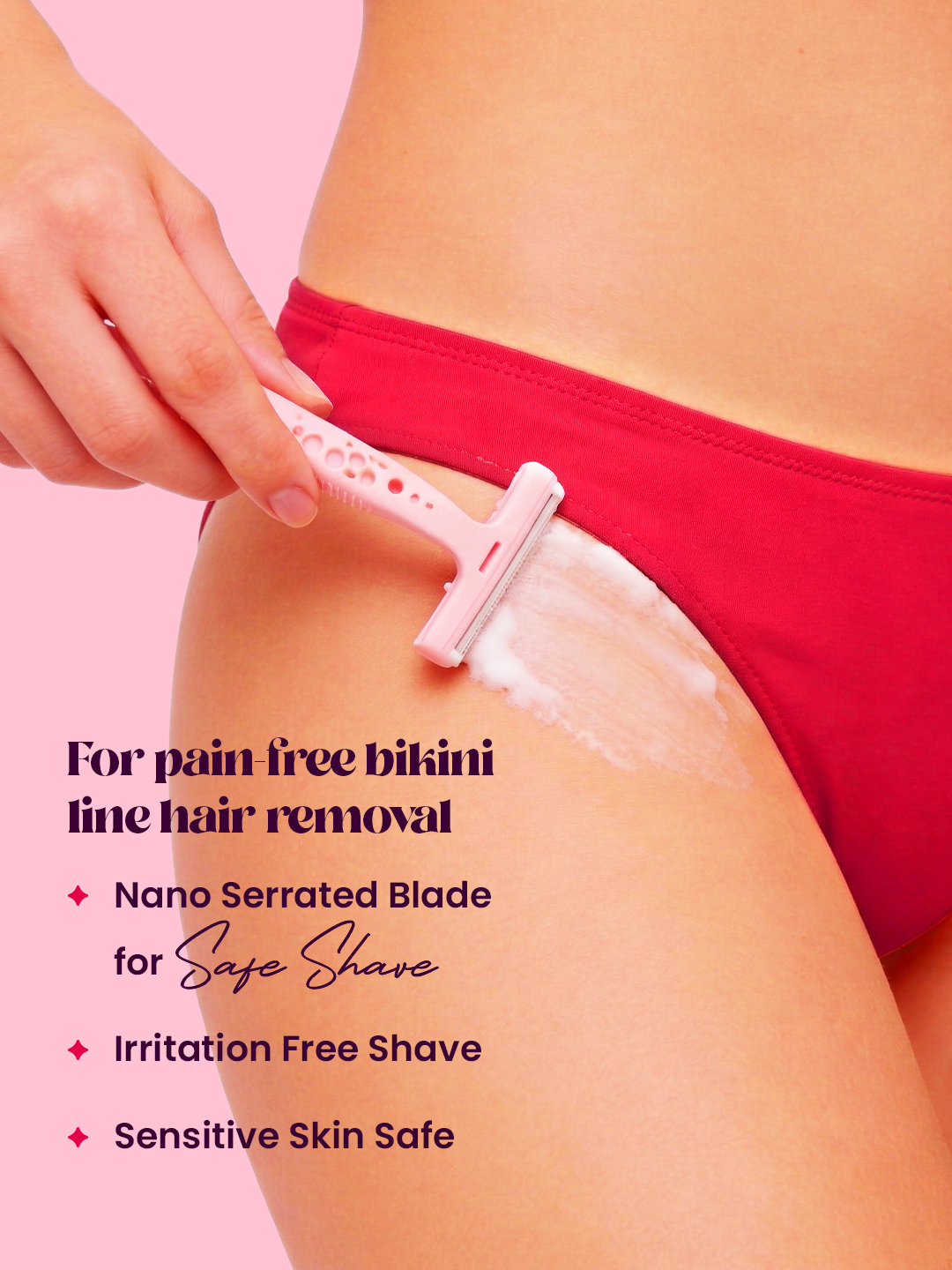 Bikini Razor with Nano Serrated Safety Blade