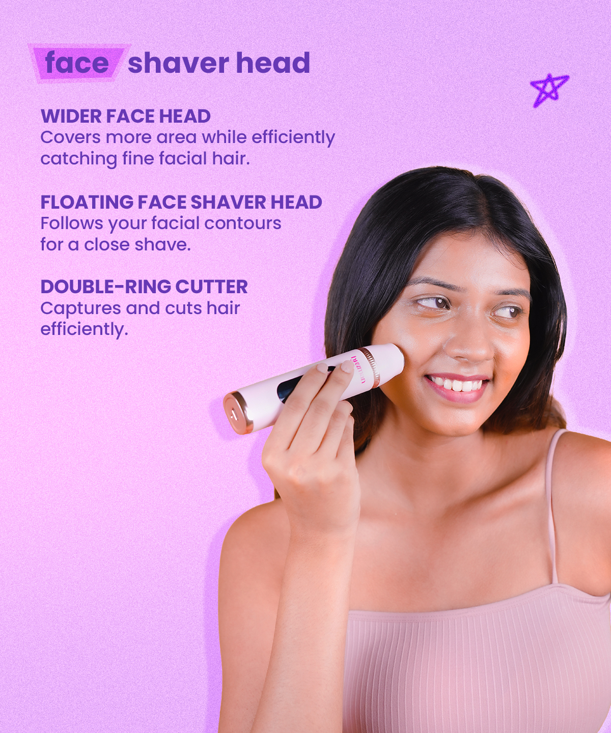 Hyuman GlowFace Facial Trimmer for Women