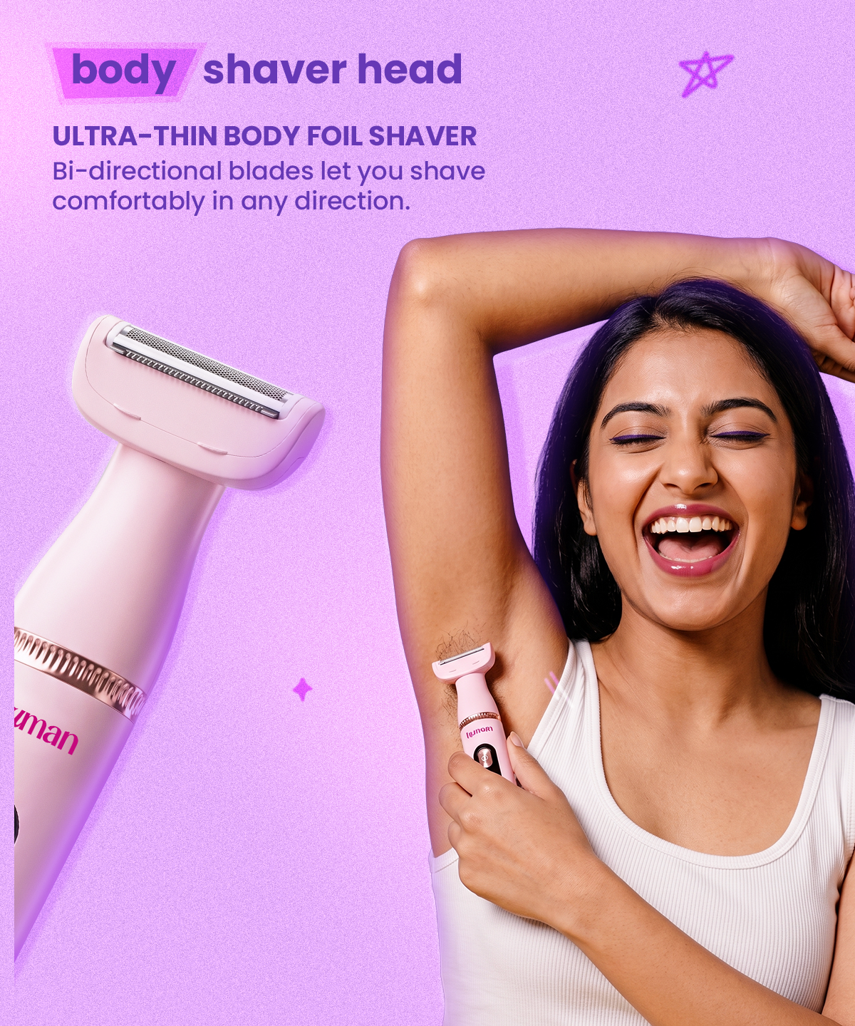Glowtrim Duo 2-in-1 face & Body Trimmer for women
