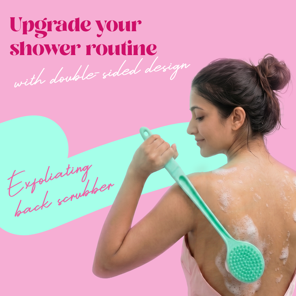 Silicone Back Scrubber Brush | Long Handle Bath Brush