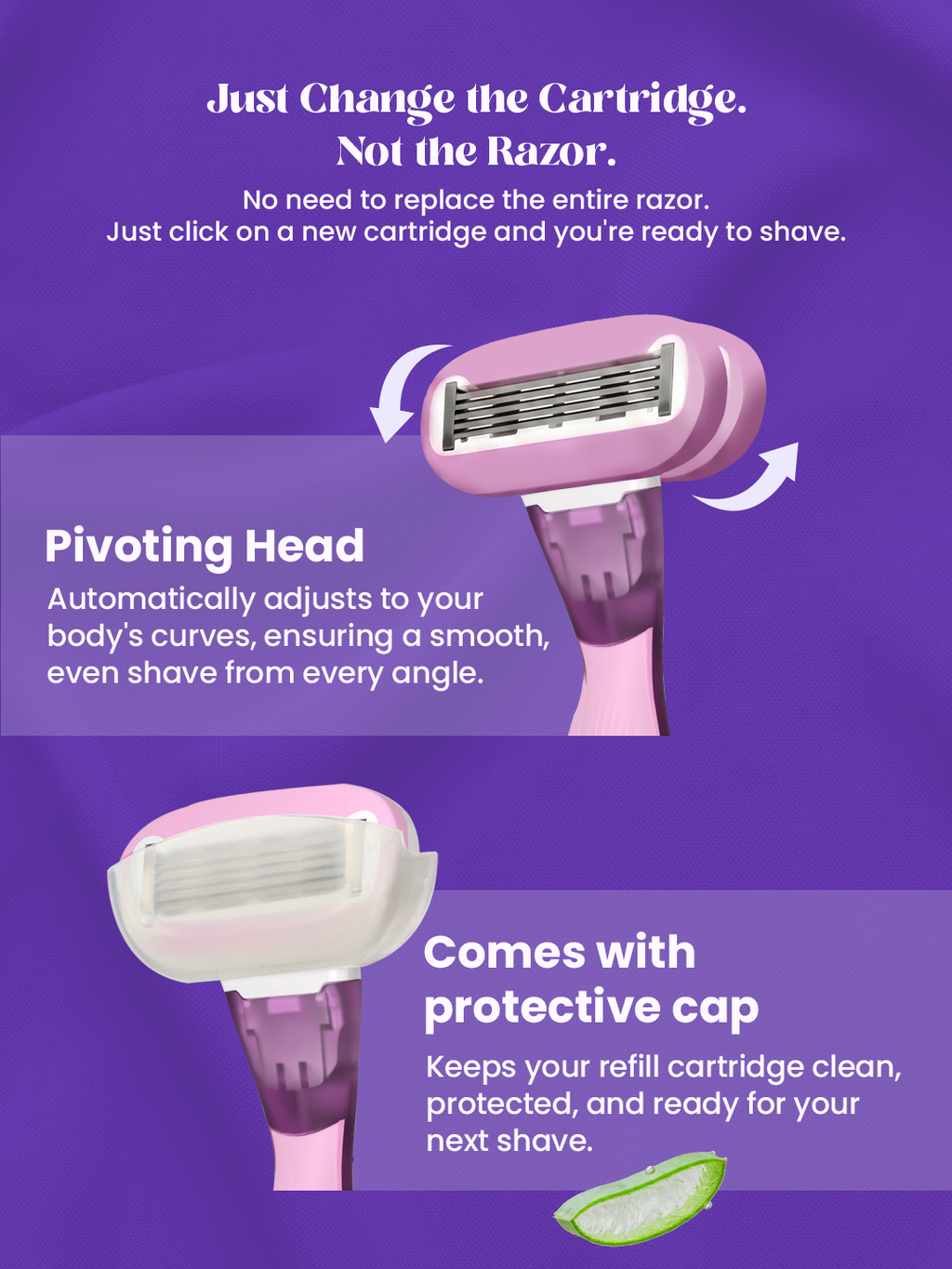 SilkShave 5-Blade Razor Cartridge Refills with Aloe