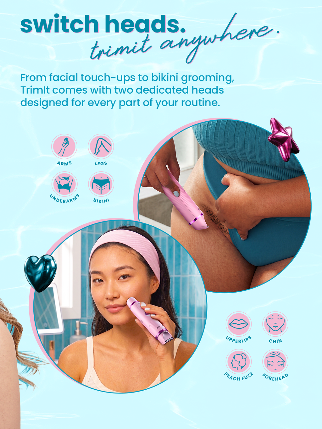 Trimit 2-in-1 face & Bikini Trimmer for women