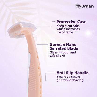 Hyuman Bikini Razors Pack of 2 + Aloe Vera Gel 100 ml
