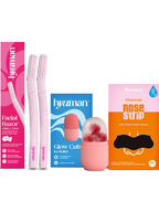 Face Razor Pack of 2 + Ice Roller + Nose Strips Pack of 6
