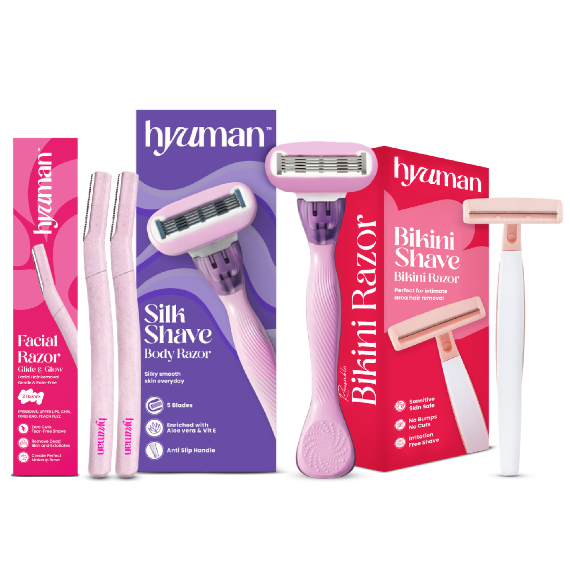 Face Razor 2 + Silkshave Razor + Bikini Razor (Set of 3)