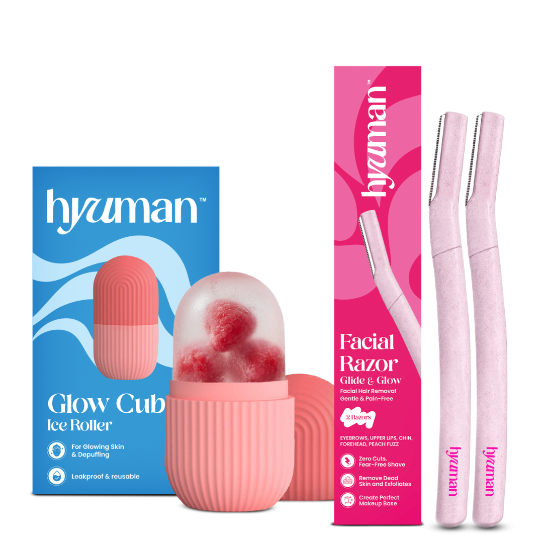 Ice Roller + 2 Face Razor Combo for Smooth Skin