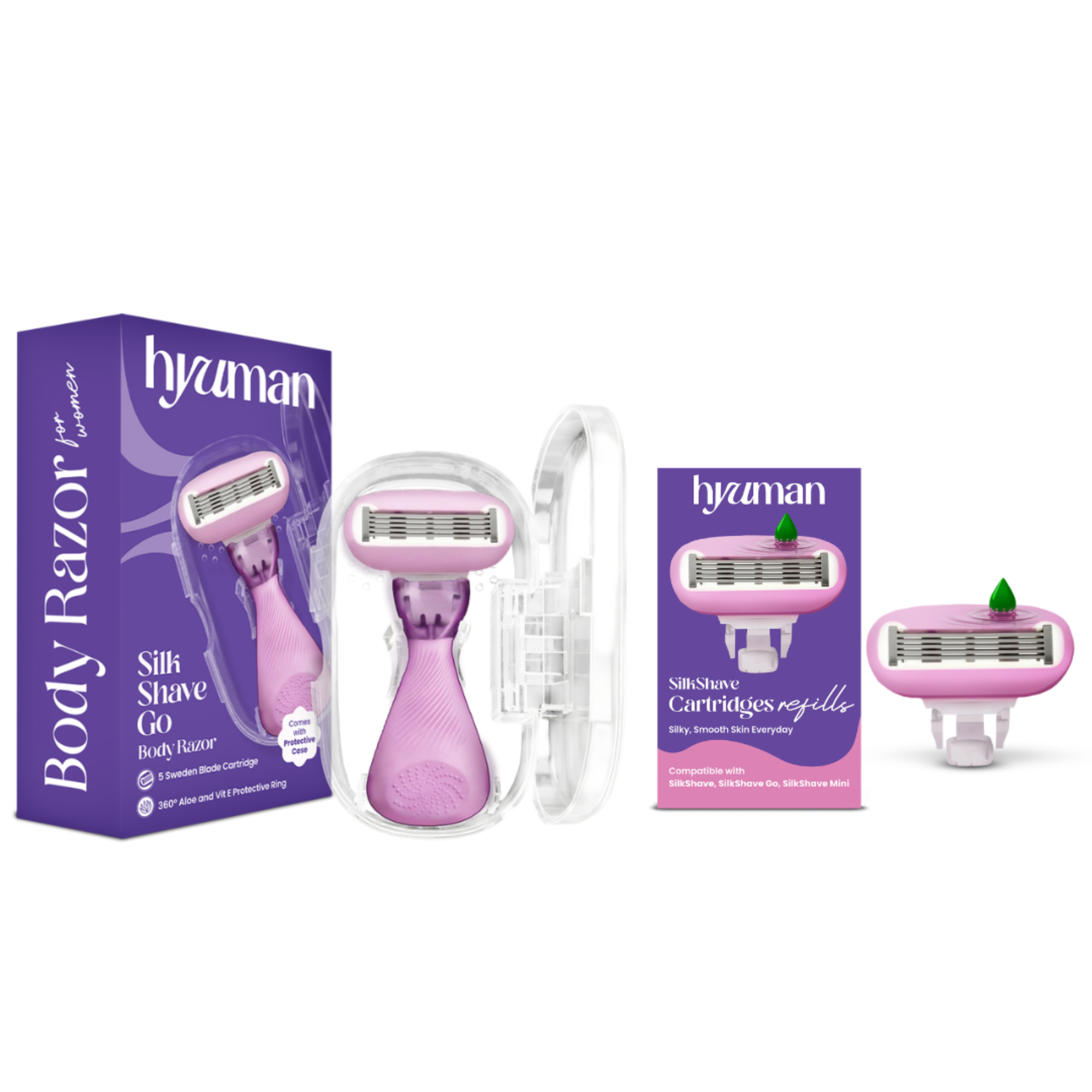 SilkShave Go Razor + 1 Cartridge Refills Pack