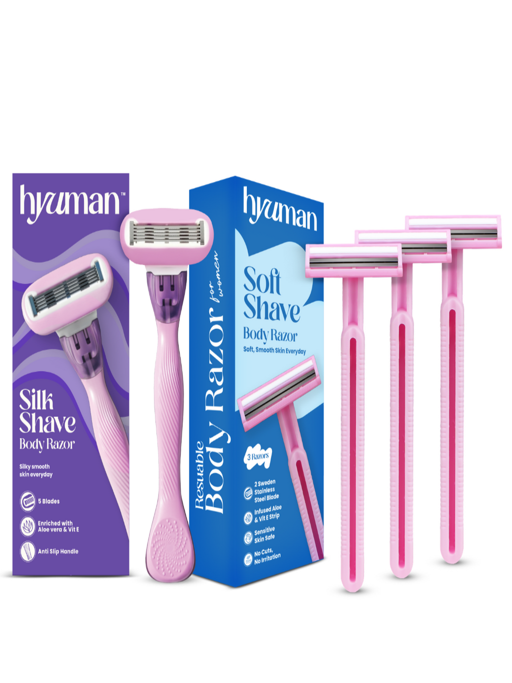 SilkShave Razor + SoftShave Razor Combo Pack of 3