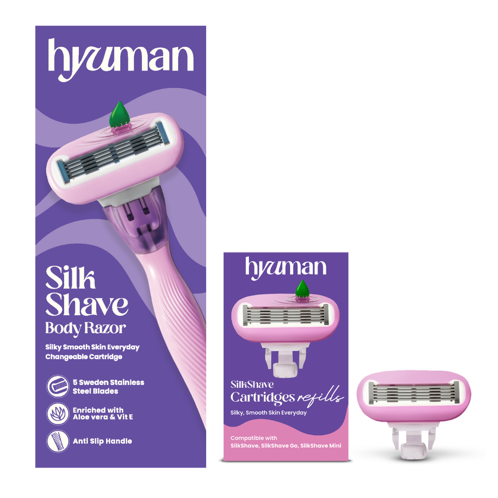 SilkShave Body Razor + 2 Refill Cartridges Pack