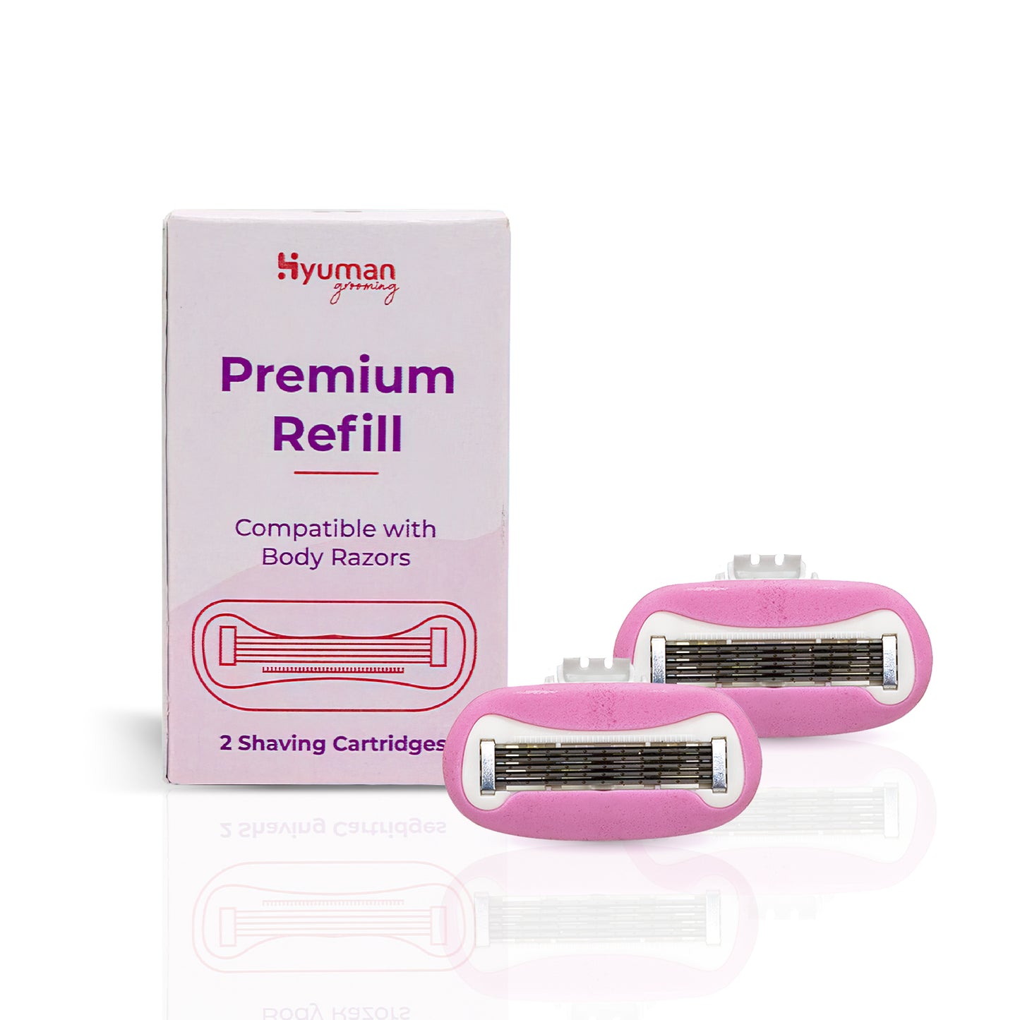 Refillable Cartridge for Hyuman Traveller Razor - Pack of 2