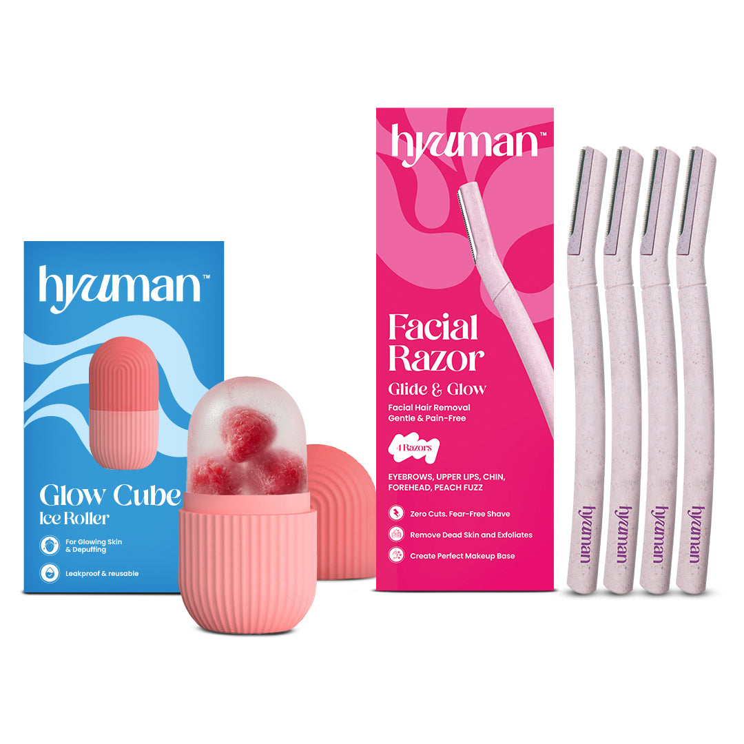Ice Roller + Face Razor Pack of 4 Combo