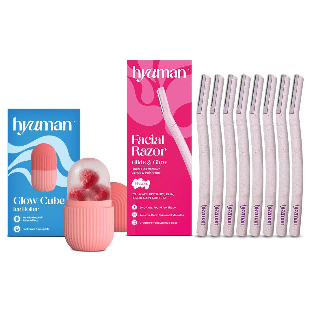 Ice Roller + Face Razor Pack of 4 Combo
