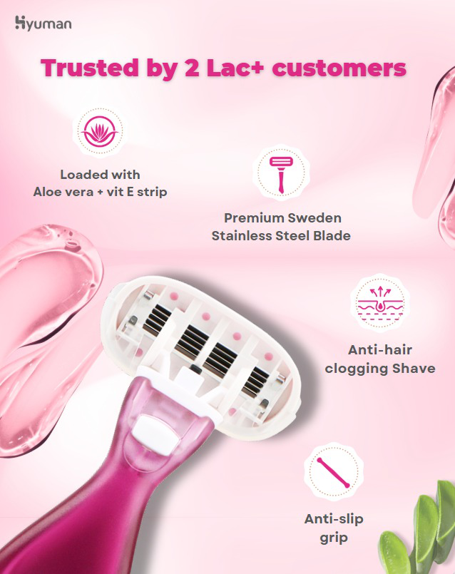 Mini Body Shaving Razor for women|  Aloe vera Infused Shaving | 1 Unit