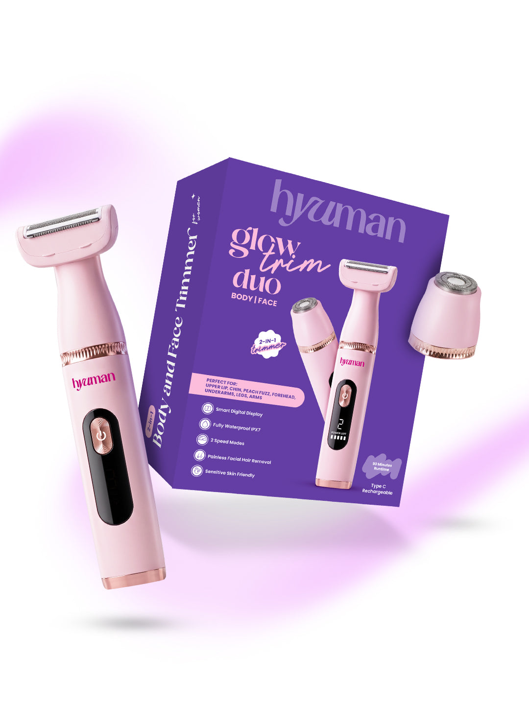 Glowtrim 2-in-1 face & Body Trimmer for women