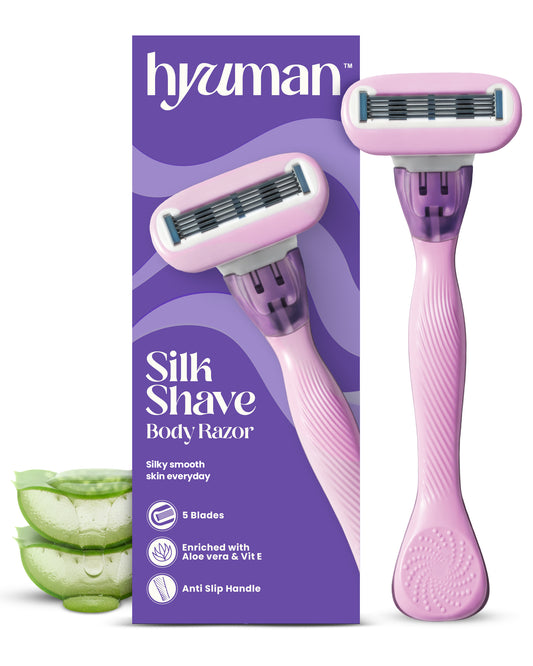 Silkshave 5 Blade Body Razor Hair Remover, Reusable with Replaceable Cartridge
