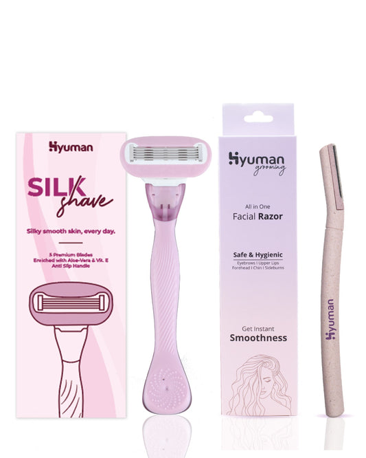 SilkShave Body Razor & Face Razor Combo Pack (Pack of 2)