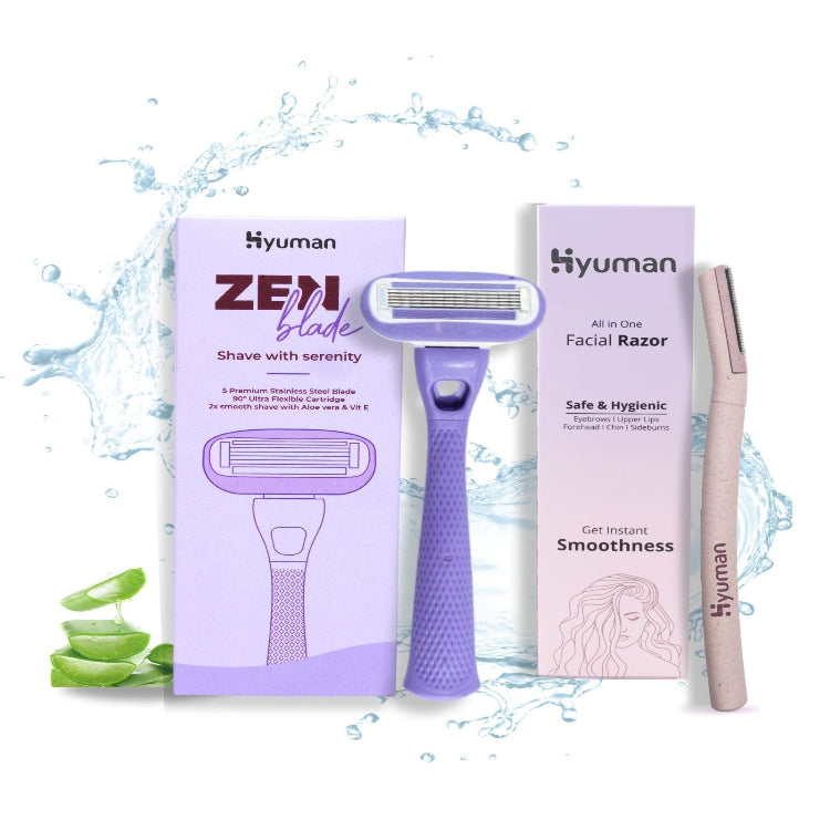 Combo pack of 1 ZenBlade Body Razor + 1 Face Razor for women – Hyuman