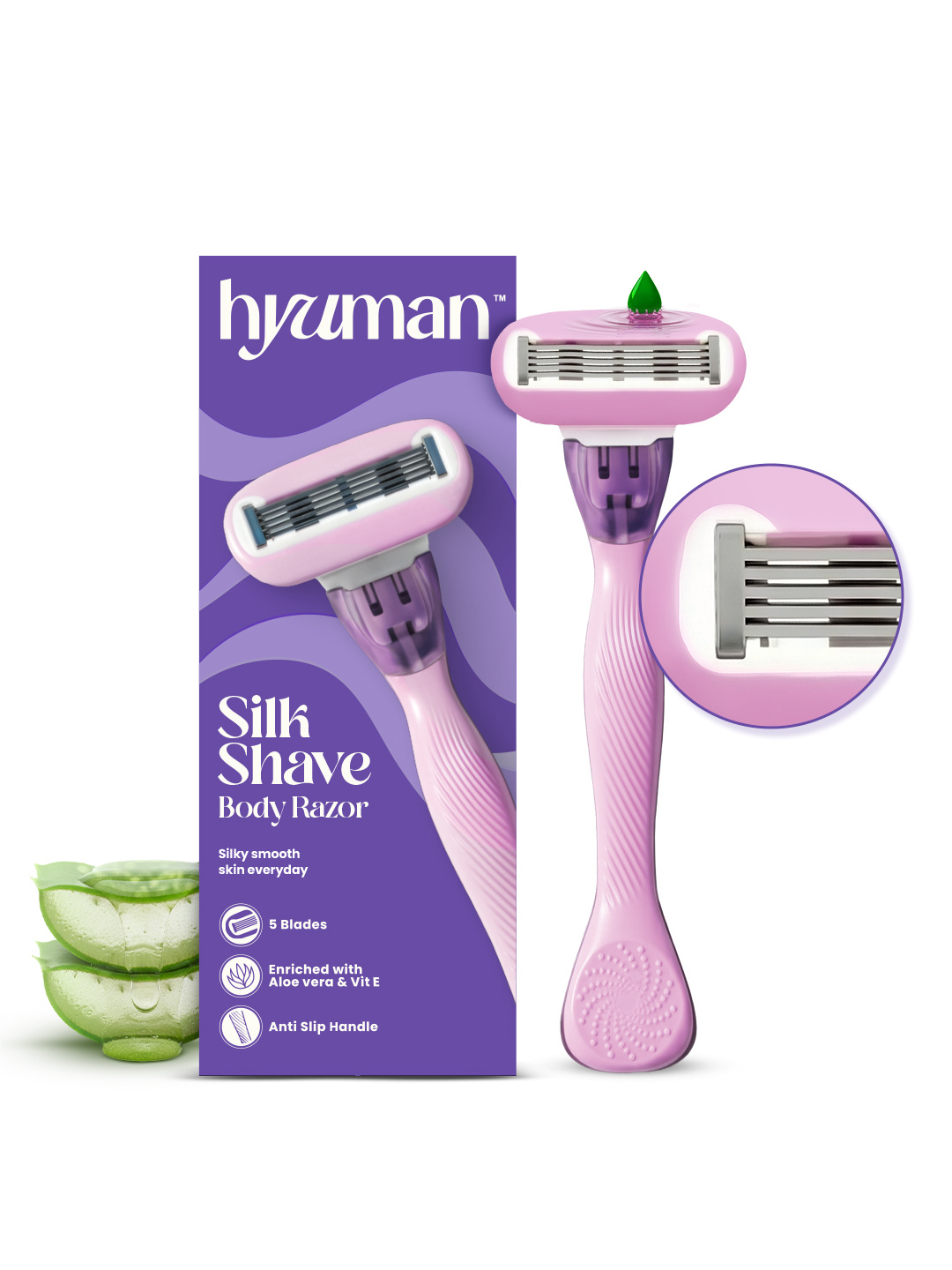Silkshave Body Razor with 5 Blade Hair Removal Cartridge