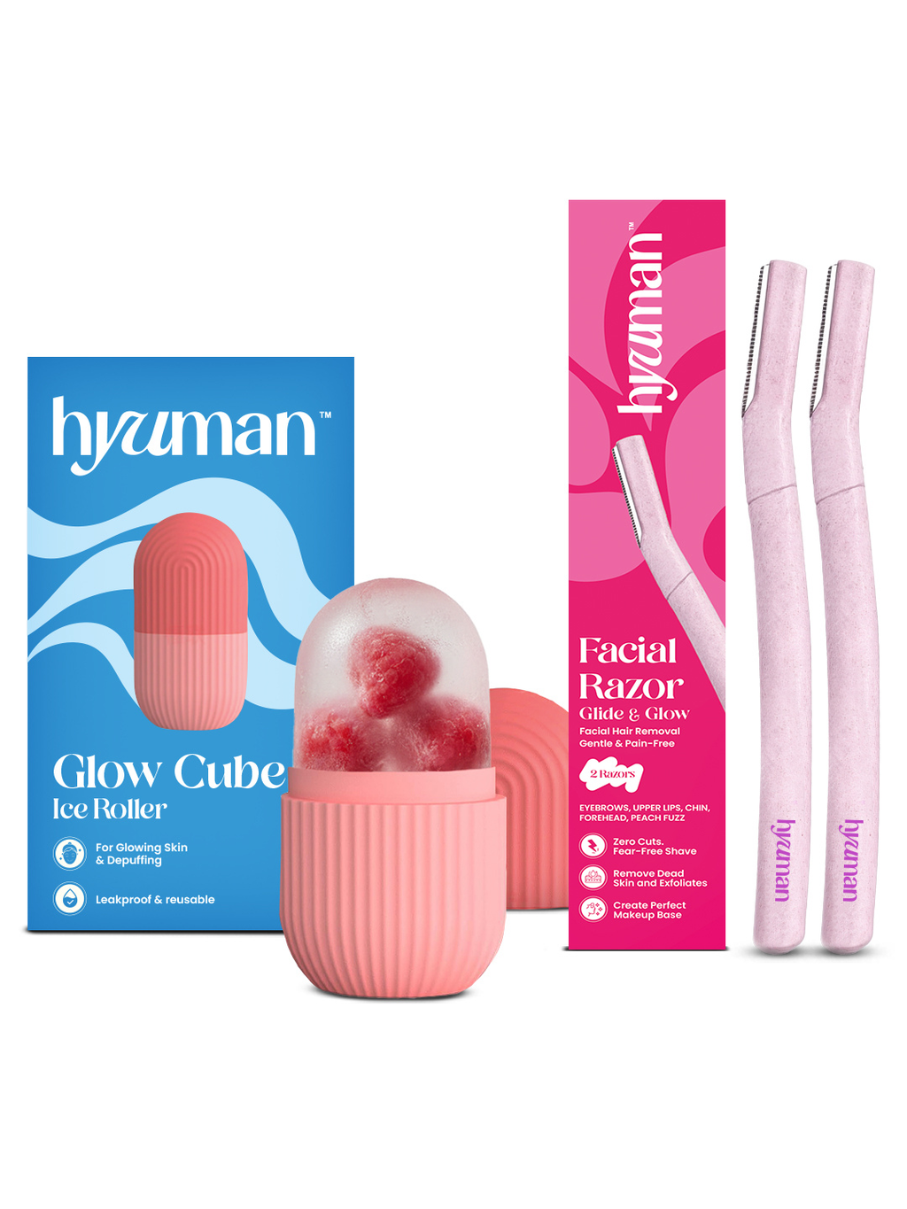 Ice Roller + Face Razor Pack of 4 Combo