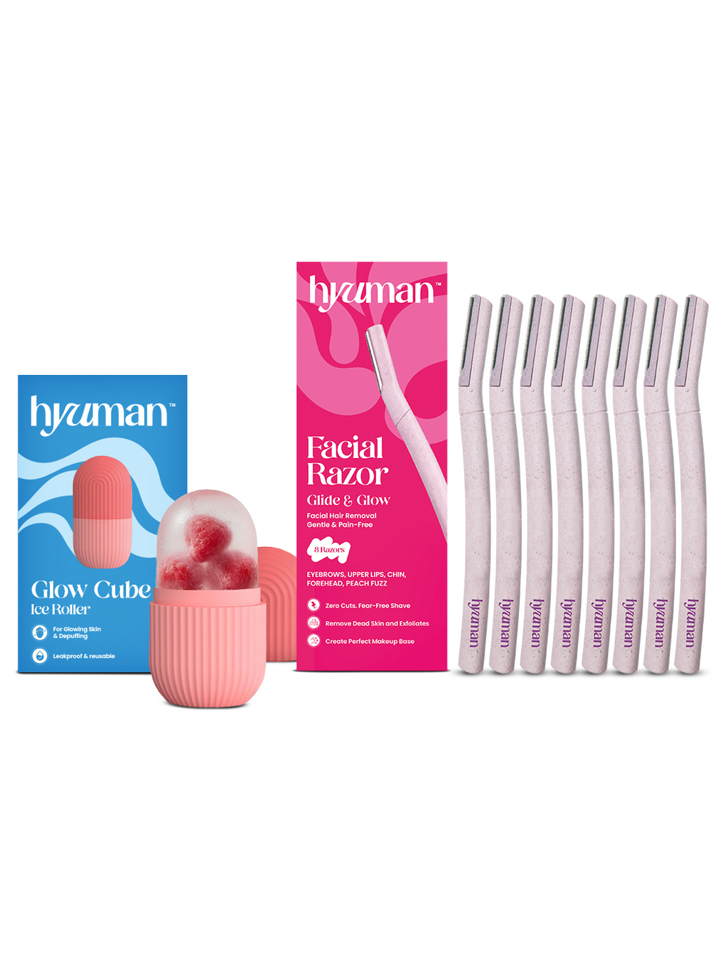Ice Roller + Face Razor Pack of 4 Combo