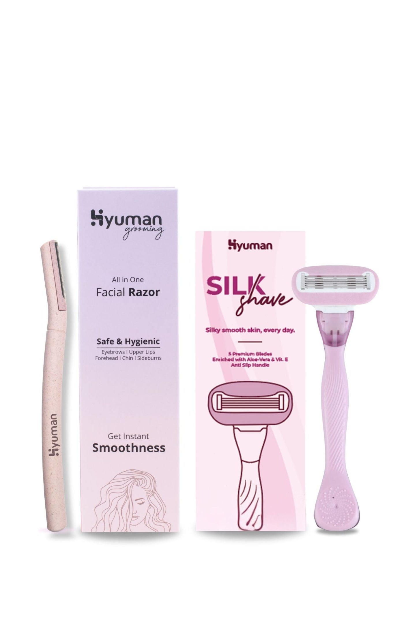 SilkShave Body Razor & Face Razor Combo Pack (Pack of 2)