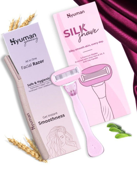 SilkShave Body Razor & Face Razor Combo Pack (Pack of 2)