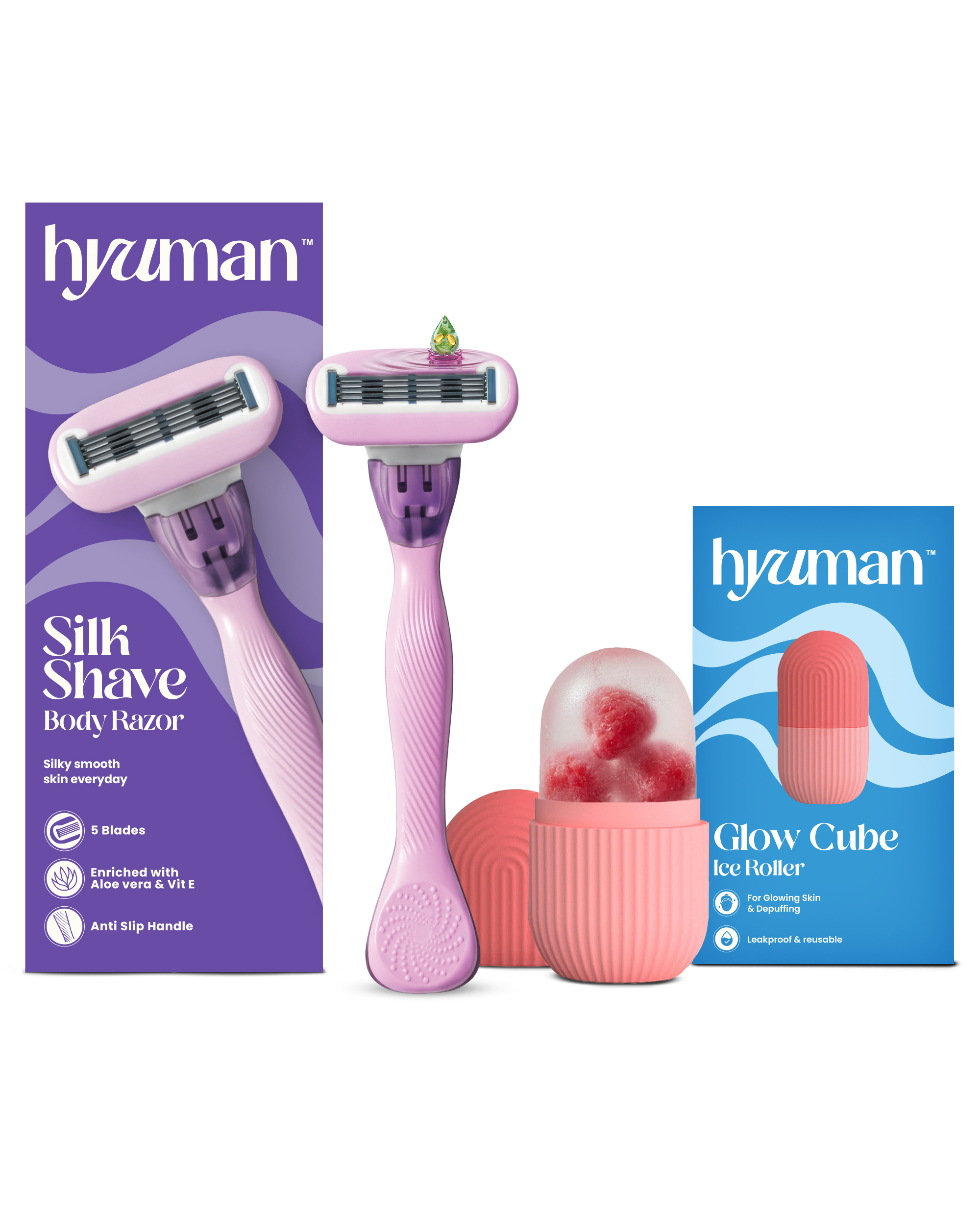Silkshave Razor + Ice Roller Combo for Smooth Skin