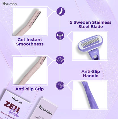 Combo pack of 1 ZenBlade Body Razor + 1 Face Razor for women