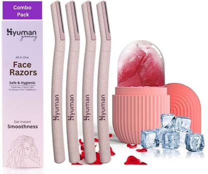 Face Razor + Ice Roller for Face Combo Pack