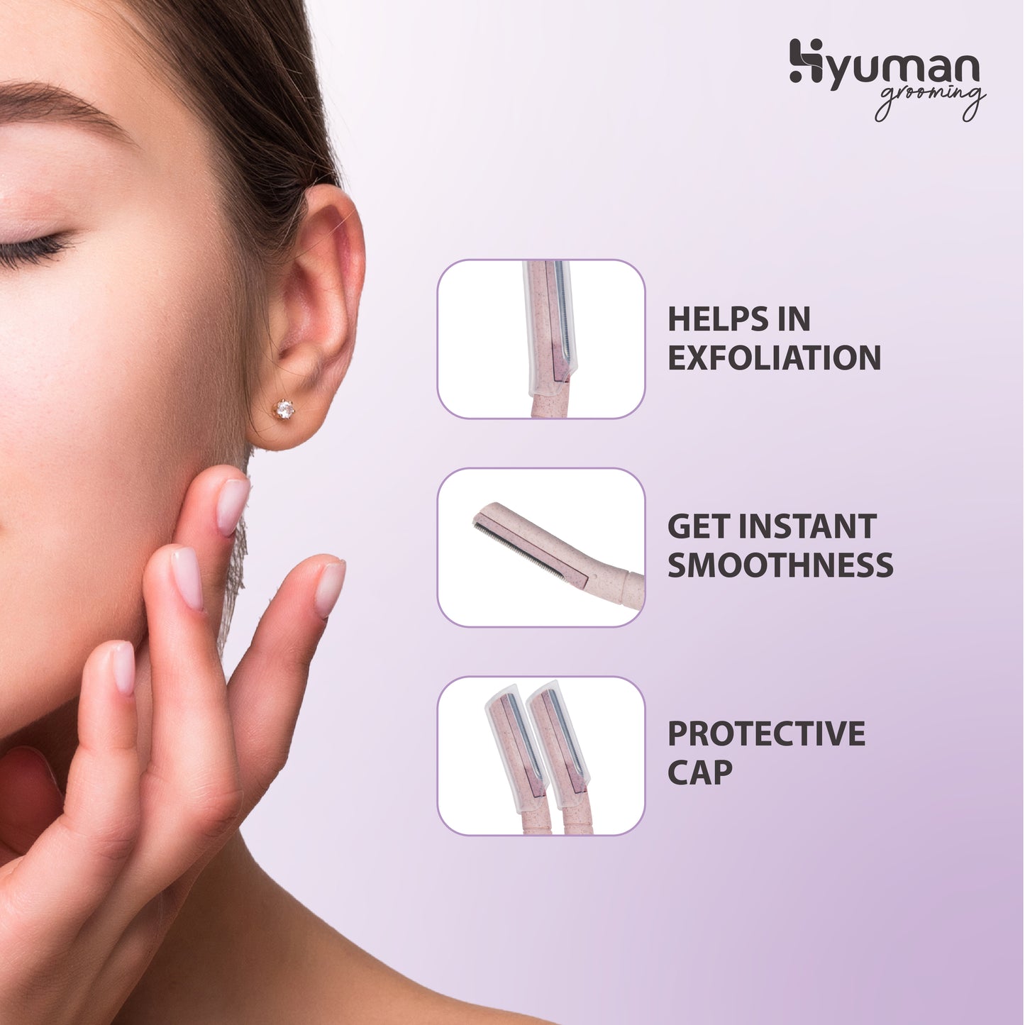 Hyuman Eyebrow & Facial Razor for Women | Face hair removal