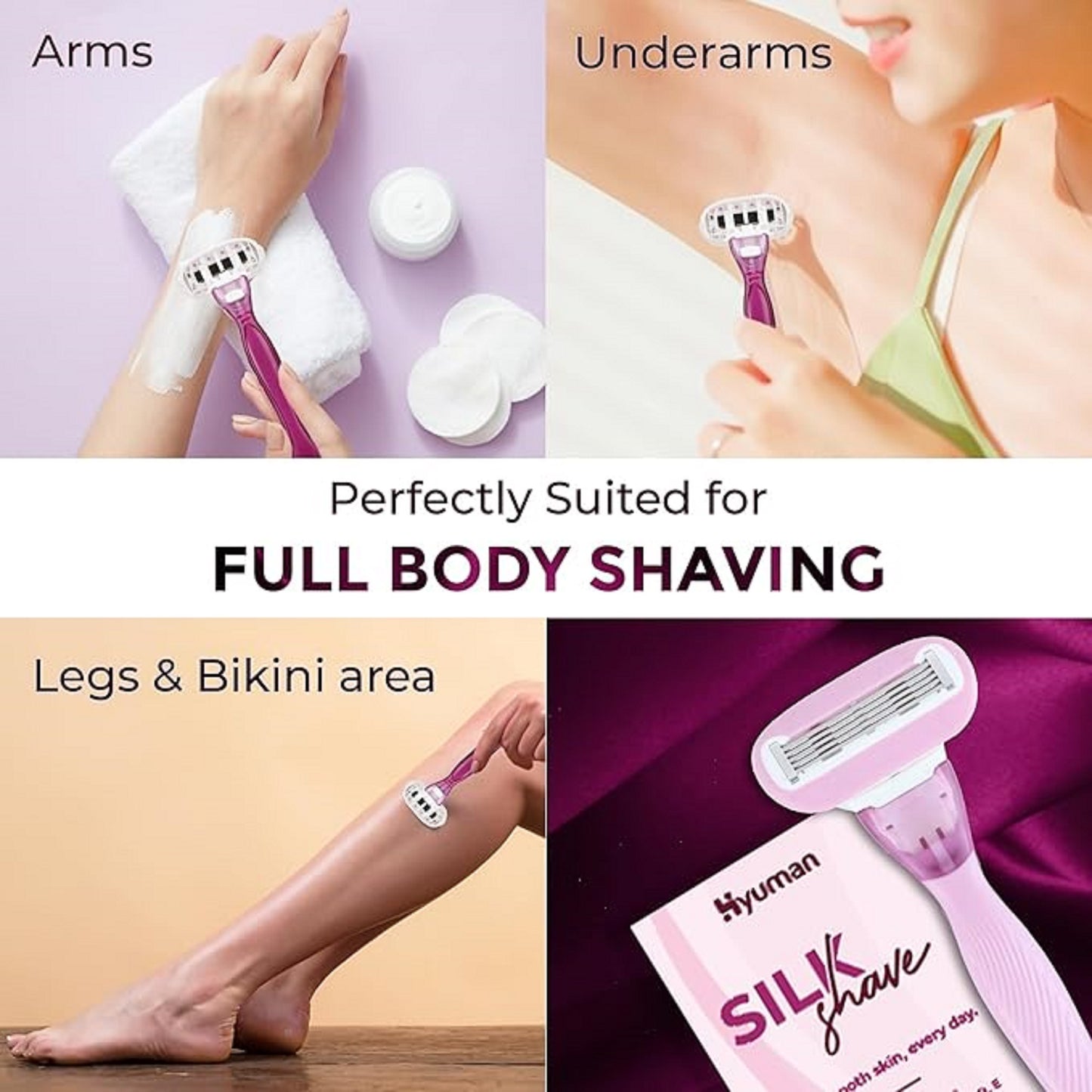 SilkShave Body Razor & Face Razor Combo Pack (Pack of 2)