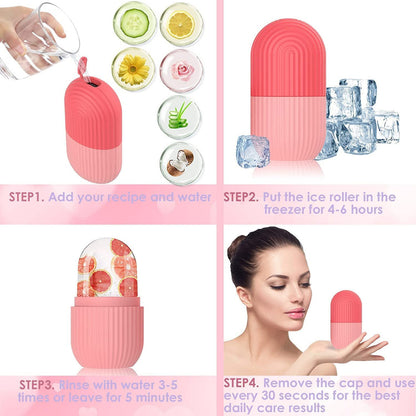 Ice Roller For Face, Neck and Body | Face Massager (4 x 400 ml)