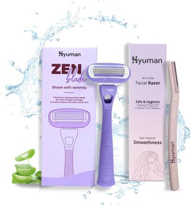 Combo pack of 1 ZenBlade Body Razor + 1 Face Razor for women
